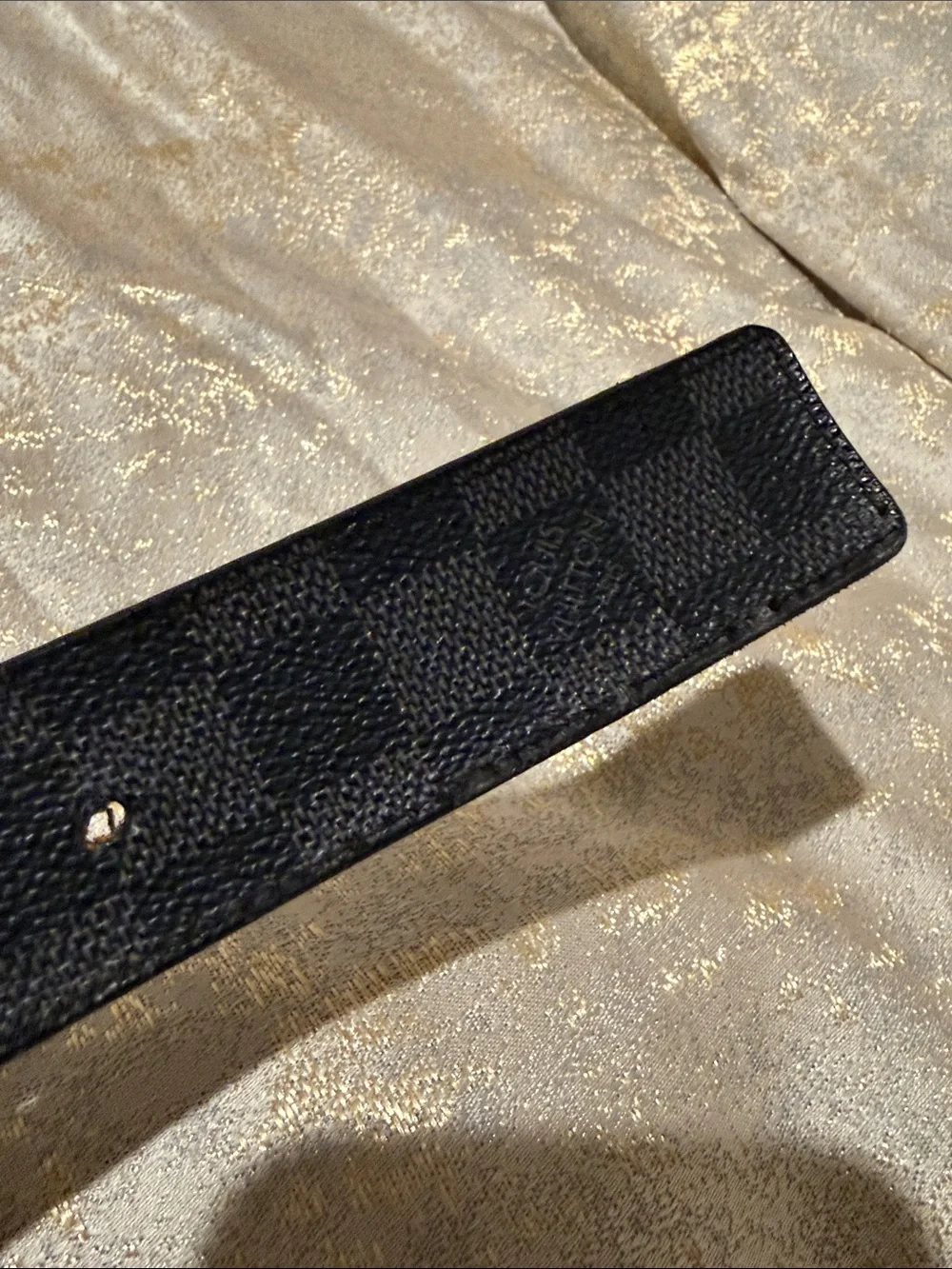 Louis Vuitton Inventeur Damier Graphite/Taiga Leather Reversible Men’s Belt
